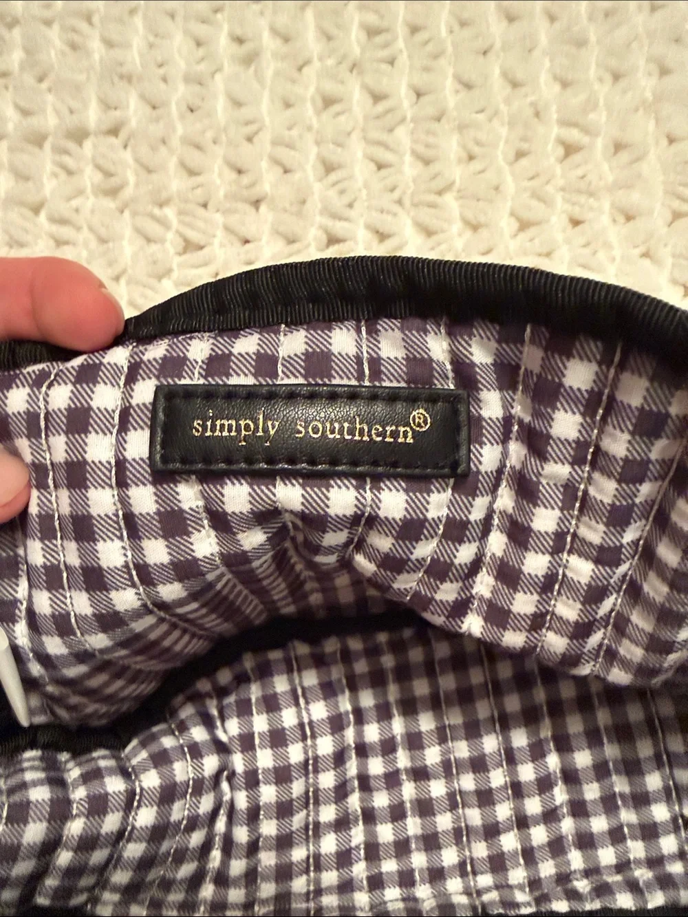 NWOT Simply Southern Cosmetic pouch in black and white